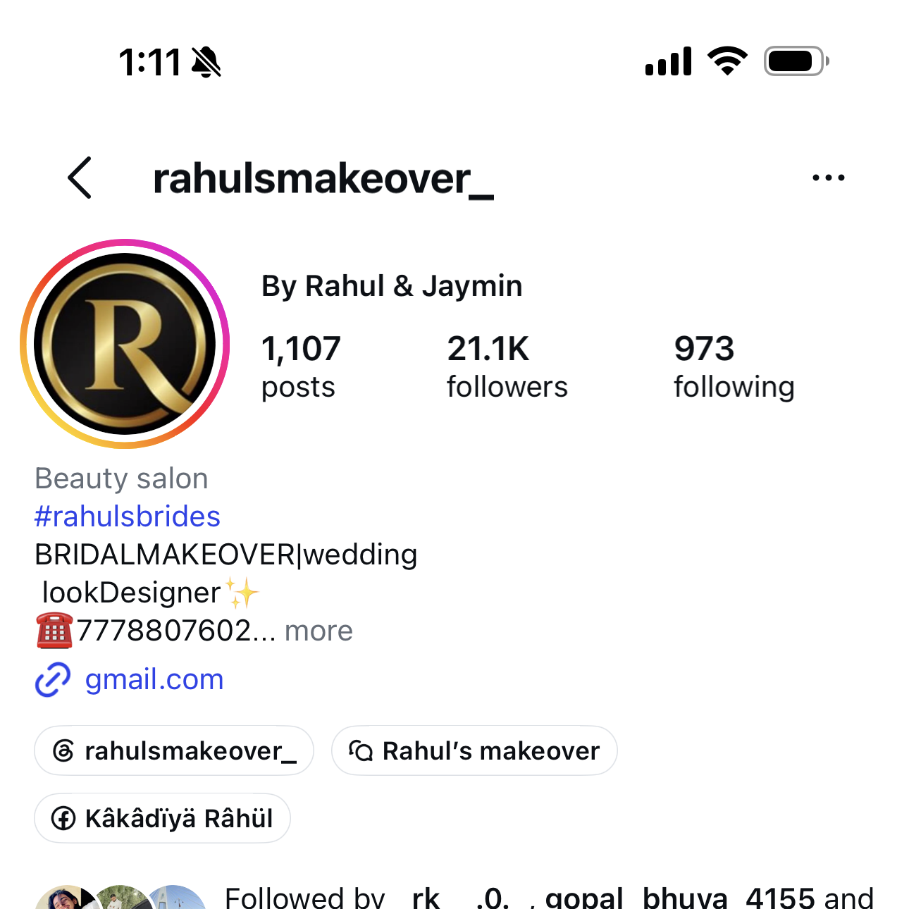 Rahul's Makeover Instagram Cover